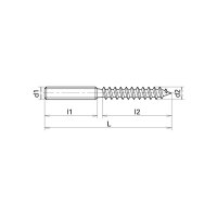 Stockschrauben rostfrei A2 M 8x120 | 50 Stück je...