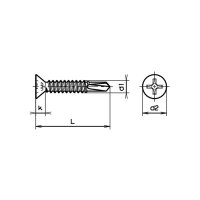 Senk-Bohrschrauben KS H DIN 7504P-Stahl znb 3,5x25 | 100...