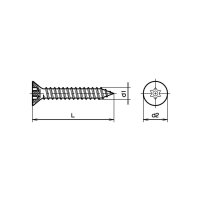 Senk-Sicherheits-Blechschrauben RESISTORX-rostfrei A2 4,8x32 | 25 Stück je Packung