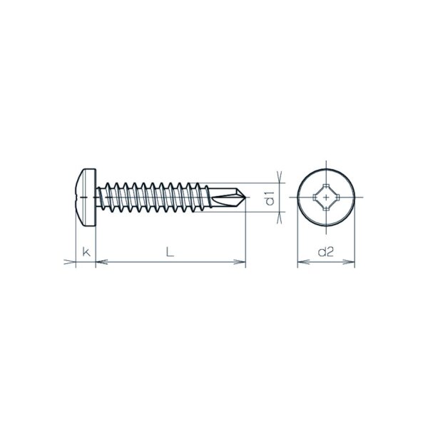 Linsen-Bohrschrauben KS H DIN 7504M-rostfrei A2 4,8x38 | 100 Stück je Packung
