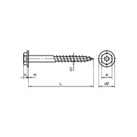 Sechskant-Holzbauschrauben T30/SW13 Stahl znb 8x40 | 100 Stück je Packung