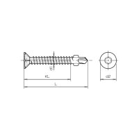 Senk-Bohrschrauben T30 martensitischer Chrom-Stahl 5,5x45...