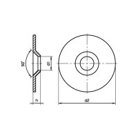 Scheiben f. Senk-Holzbauschrauben Stahl zng 12,5/60/2,5 | 50 Stück je Packung