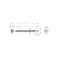 Linsensenk-Holzbohrschrauben I6rd Stahl znb 3,2x50 | 1000 Stück je Packung