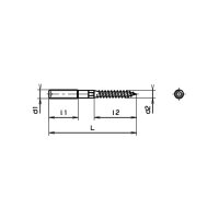 Stockschrauben T15 Stahl verzinkt blau M10x150 | 50...