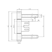 Sassba DIN Band V8026WF-EI30 Mittelteillänge 26mm vernickelt | 10 Stück je Packung