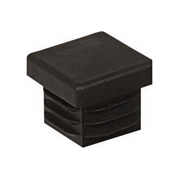 bestaPAC Rohrstopfen quadratisch, schwarz, 20x20 mm | 5 Stück je Packung