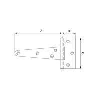 bestaPAC T-Scharnier verzinkt 146x68x23 | 10 Stück je Packung