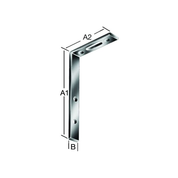 bestaPAC Gardinenwinkel verzinkt 120x55x17 | 10 Stück je Packung