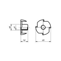 bestaPAC Einschlagmutter mit 4 Spitzen verzinkt M6x19x9 |...