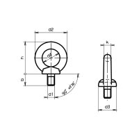 Ringschrauben DIN 580-Stahl C15E verzinkt blau M8 | 25...