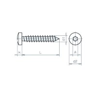 Linsen-Blechschrauben I6Rd ISO 14585C-St znb C 3,9x19 |...
