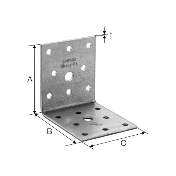 SST Winkelverbinder Stahl fzn AB55365 65×65×55×2,5 | 100 Stück je Packung