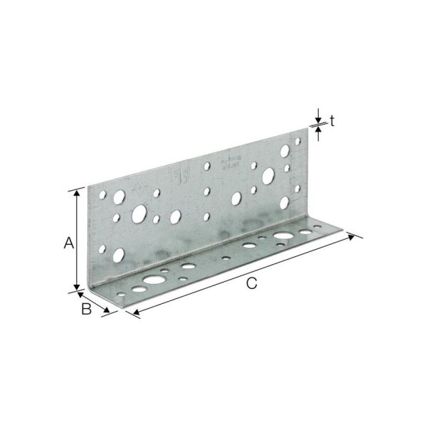 SST Winkelverbinder Stahl feuerverzinkt 33×61×1,5×180 | 50 Stück je Packung