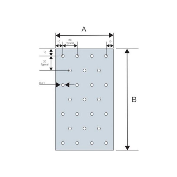SST Lochblech Stahl feuerverzinkt 80x240x1,5 | 50 Stück je Packung