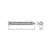 Zyl-Fenstermontageschrauben T30 Stahl znb 7,5x212 | 100...