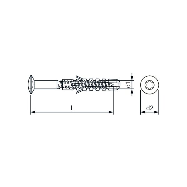 Fussleistenschrauben T15 mit Nylondübel, brüniert 3,5x35 | 200 Stück je Packung
