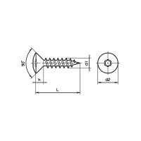 Linsensenk-Spanplattenschrauben T Stahl znb 6x70 | 200...