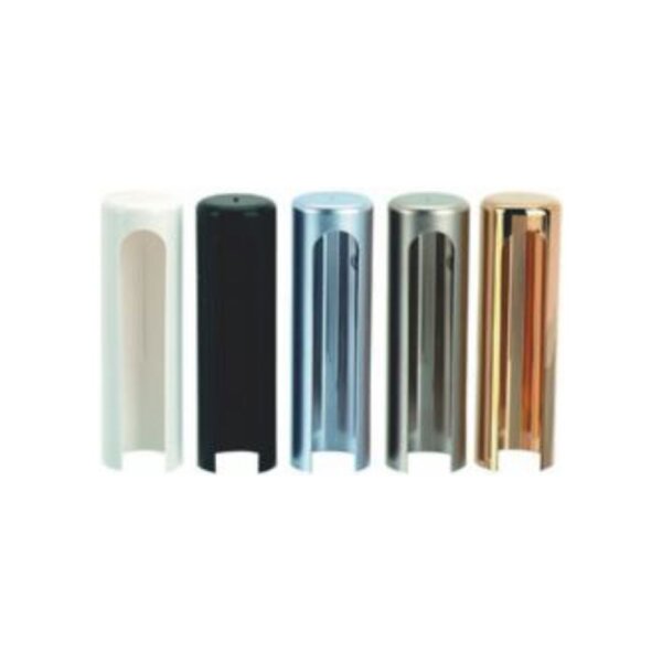 Sassba Aufsteckhülse Flachkopf für 20x112mm verchromt matt | 50 Stück je Packung