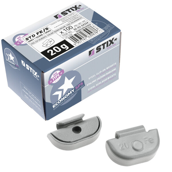 Schlaggewicht Stahl FE/S Grau 20g (100 Stück)