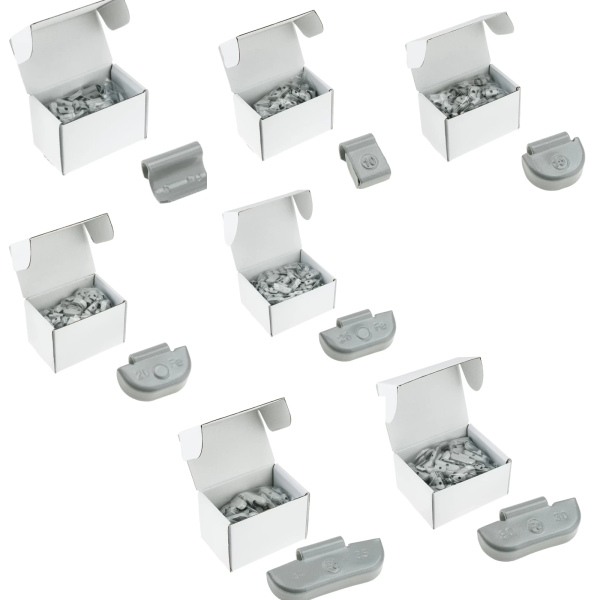 Set Stahl-Schlaggewichte grau 5-25g