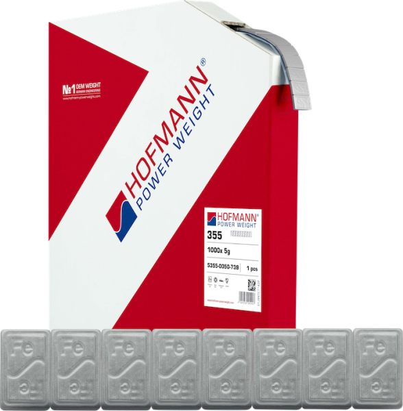 Klebegewichtsrolle Typ 355 5kg 3.8mm x 19mm Silber