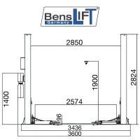 Benslift 2-Säulen-Hebebühne - 4200 kg