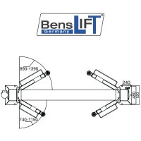 Benslift 2-Säulen-Hebebühne - 4200 kg