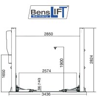 Benslift 2-Säulen-Hebebühne - 3600 kg