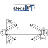 Benslift 2-Säulen-Hebebühne - 3600 kg