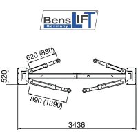 Benslift 2-Säulen-Hebebühne - barrierefrei - 3600 kg