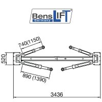 Benslift 2-Säulen-Hebebühne - barrierefrei - 4200 kg