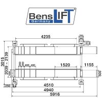 Benslift 4-Säulen-Hebebühne