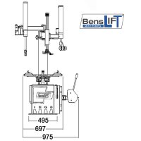 Benslift SEMI AUTOM. Reifenmontagemaschine- Schwingarmdesign BL300T+BL300T-HELP