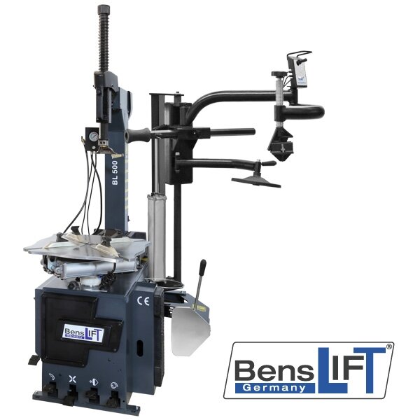 Benslift SEMI AUTOM. mit pneumatischen kippbarem Montagearm & Hilfsmontagearm – BL500T+BL500T-HELP