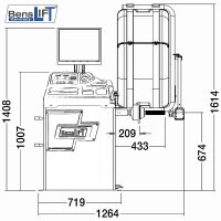 Benslift Reifenwuchtmaschine mit autom. pneumatischer Radspannung - BL850W