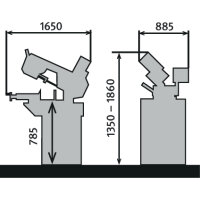 Manuelle Schwenkrahmen-Metallbandsäge Metallkraft  BMBS 230 x 280 H-DG