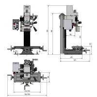 Bohr-Fräsmaschine Optimum OPTImill BF 20LVario
