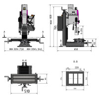 Bohr-Fräsmaschine Optimum OPTImill MH 20V