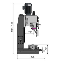 Präzisions-Bohr-Fräsmaschine Optimum OPTImill MB 4