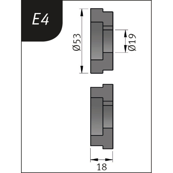 Biegerollensatz Metallkraft  Typ E4, Ø 53 x 19 x 18 mm