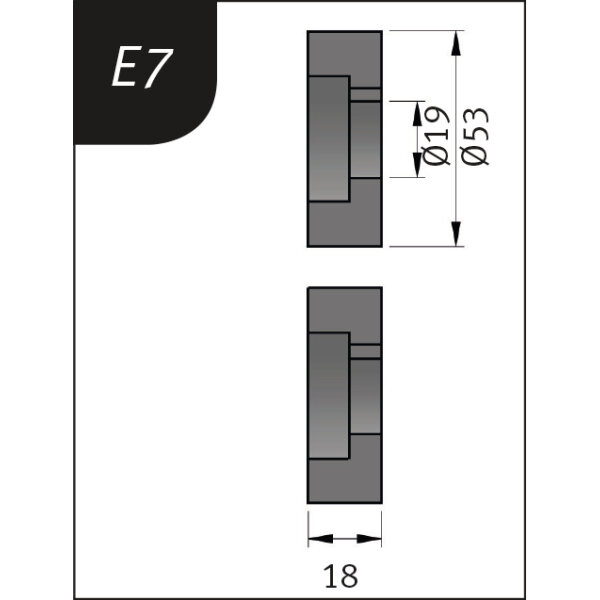Biegerollensatz Metallkraft  Typ E7, Ø 53 x 19 x 18 mm