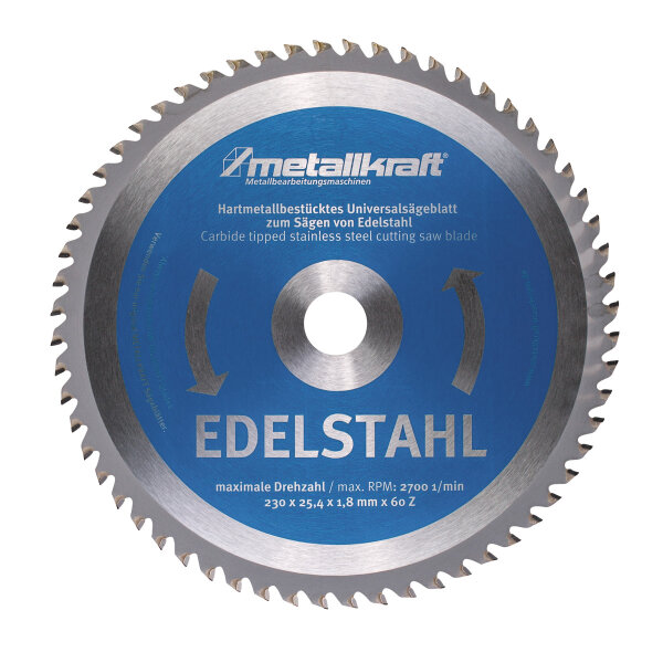 Sägeblatt für Edelstahl Metallkraft  Ø 230 x 1,8 x 25,4 mm