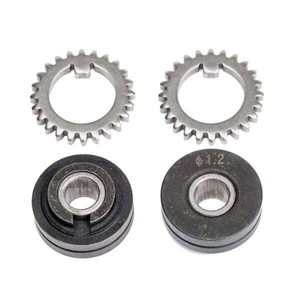 Vorschubrollenpaar mit Zahnkranz für Massivdraht Schweisskraft  1,6 mm