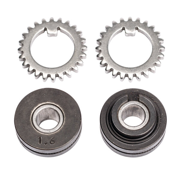 Vorschubrollenpaar mit Zahnkranz für Röhrchendraht Schweisskraft  1,8 – 2,4 mm