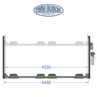 4 Säulen Doppelparkhebebühne GREY-Line 3,6 t