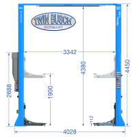 2 Säulen Hebebühne 5.0 t - elektromagnetisch - barrierefrei - HEAVY LINE