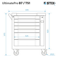UltimatePro B7/TS1 – Professioneller Werkstattwagen mit Cr-V-Werkzeugsatz (267 Teile)
