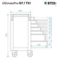 UltimatePro B7/TS1 – Professioneller Werkstattwagen mit Cr-V-Werkzeugsatz (267 Teile)