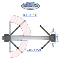 2 Säulen Hebebühne 4.2 t - Profi-Line - Grey-Line